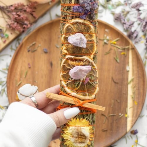 Home 2026 13 9‑in Ritual Wand with Rosemary, Lavender & Orange