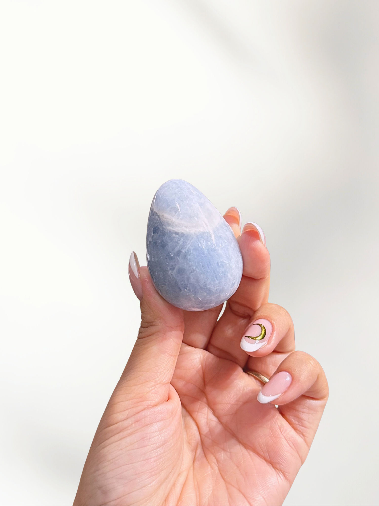 Blue Calcite Egg 2 blue calcite egg - image 2