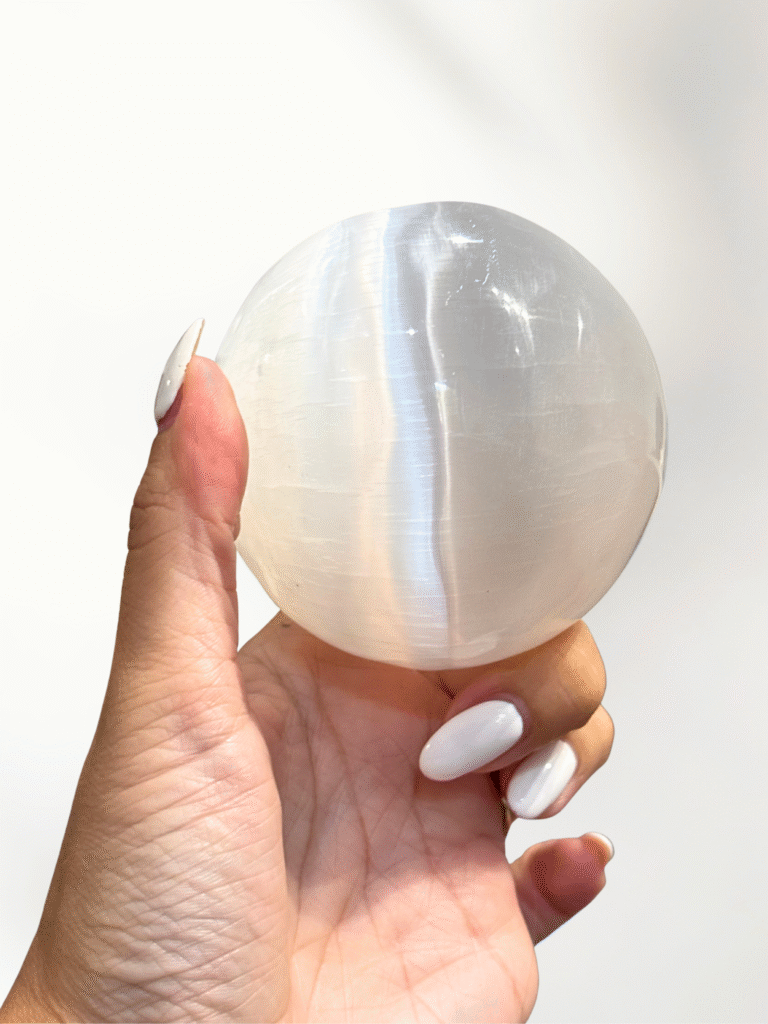 large selenite sphere 1