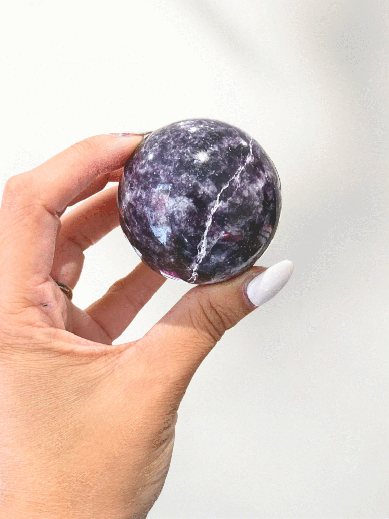 lepidolite sphere 1