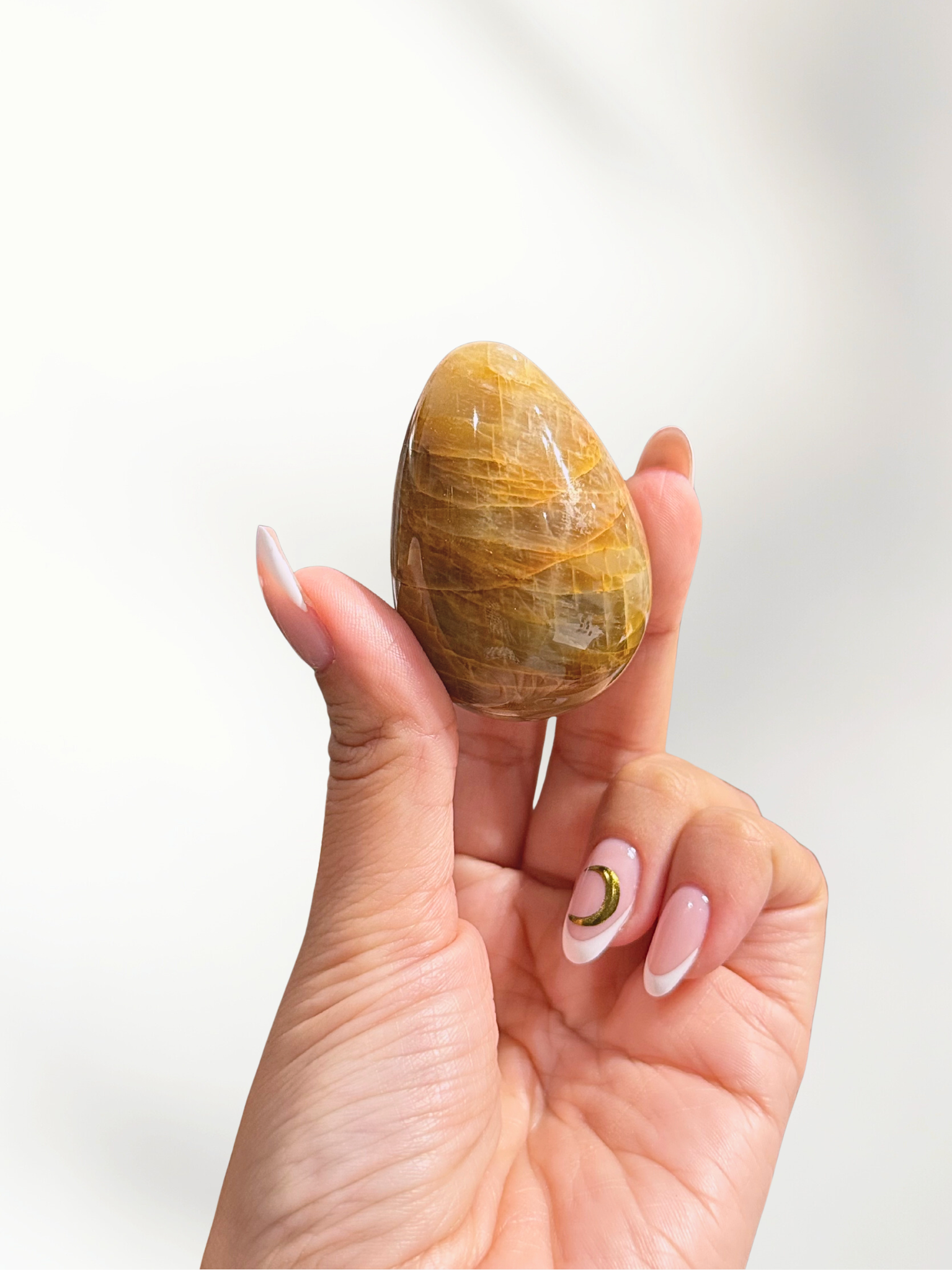 Peach Moonstone Egg 1 peach moonstone egg