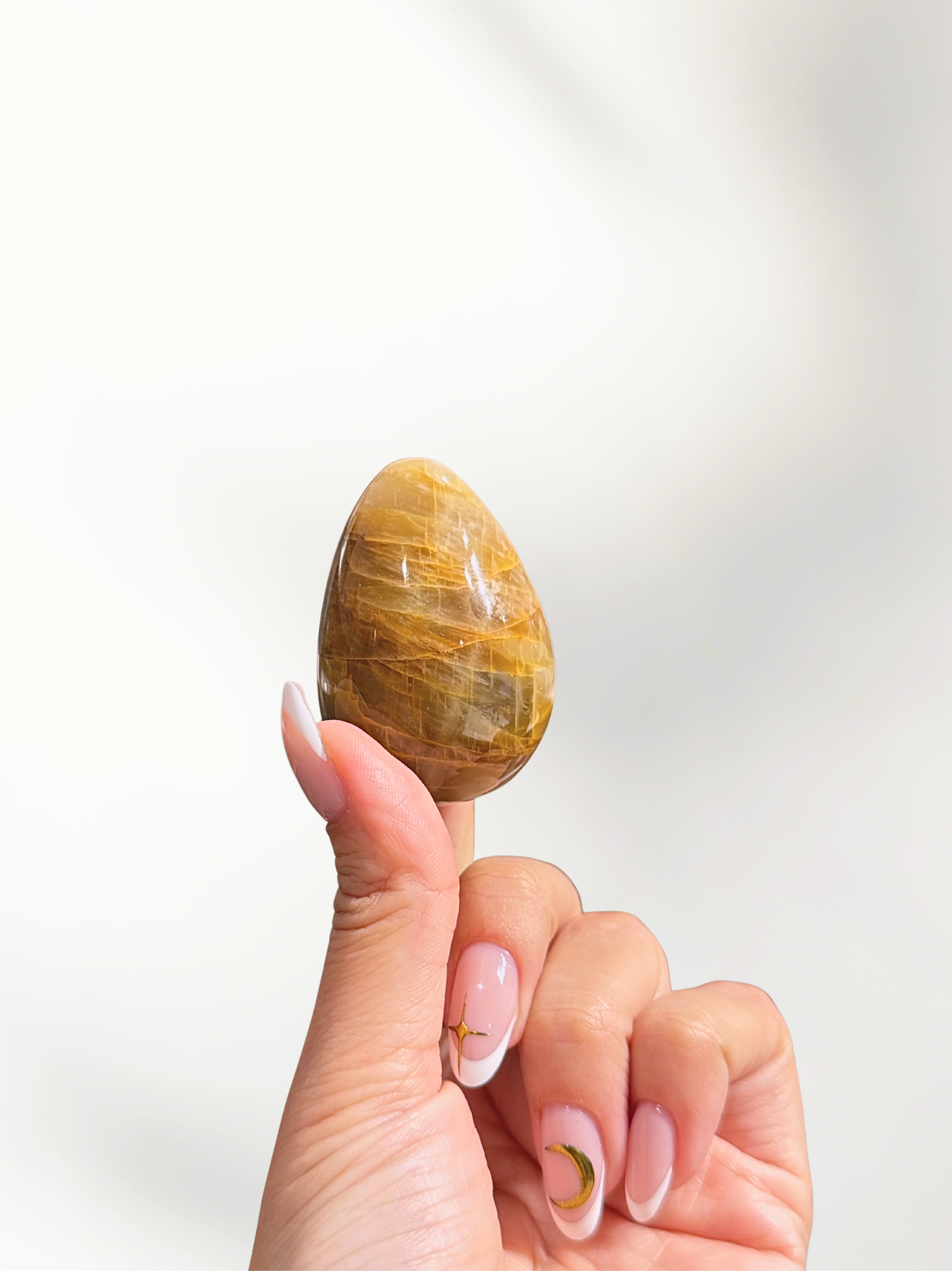 Peach Moonstone Egg 3 peach moonstone egg - image 3