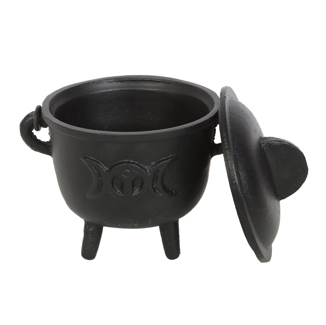 Cast Iron Cauldron With Triple Moon - 11Cm 1 cast iron cauldron with triple moon - 11cm