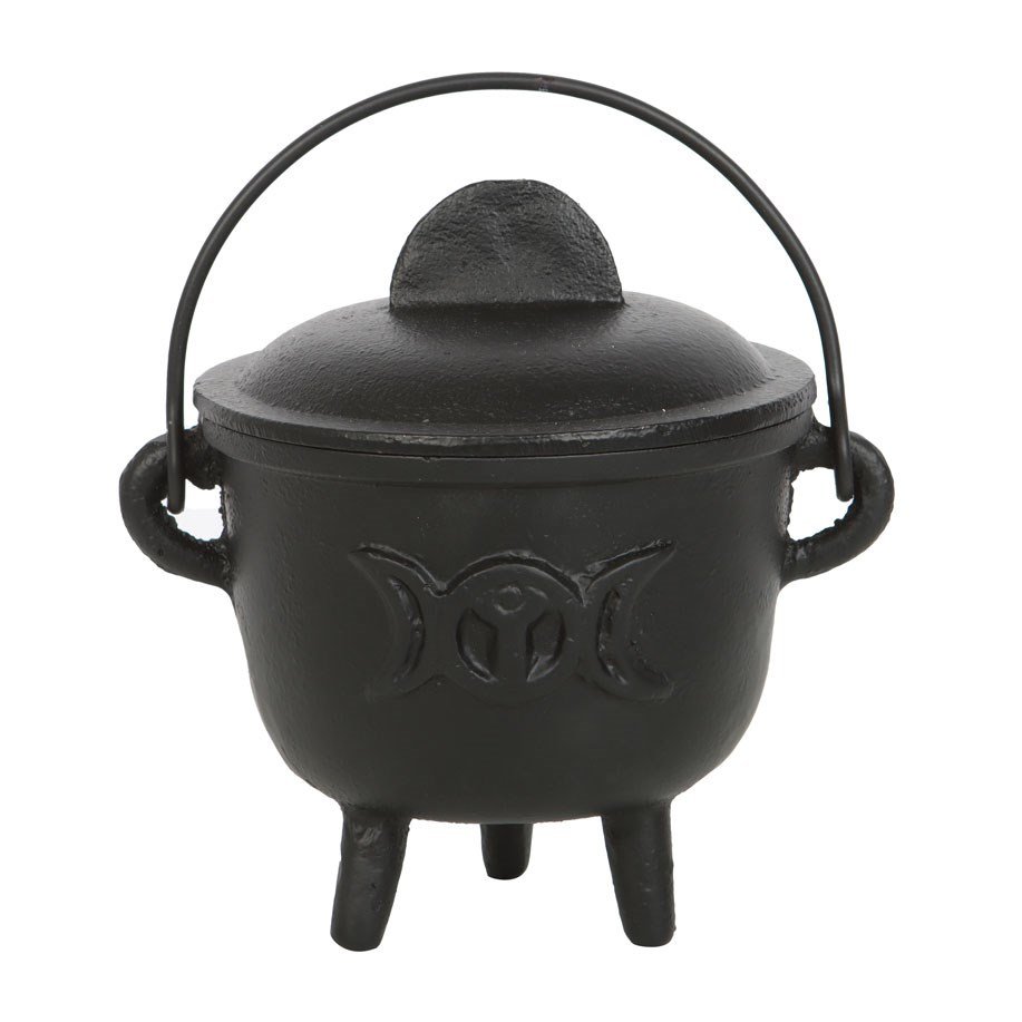 Cast Iron Cauldron With Triple Moon - 11Cm 2 cast iron cauldron with triple moon - 11cm - image 2