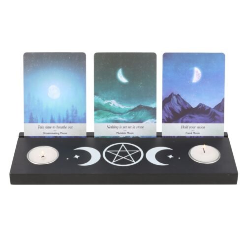 Home 2026 32 Triple Moon Tarot Card Stand Tealight Holder