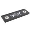 Black Triple Moon Tarot Card Stand Tealight Holder 2