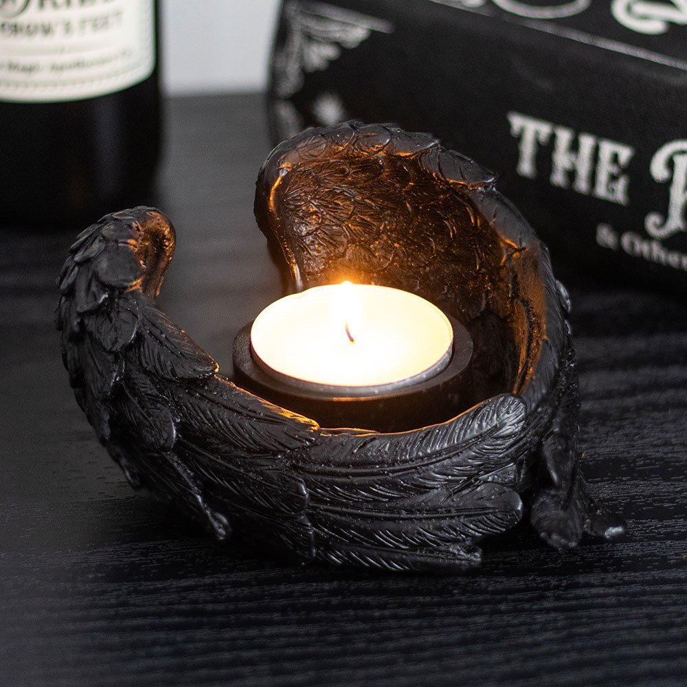 Raven Wings Tealight Candle Holder 1 raven wings tealight candle holder
