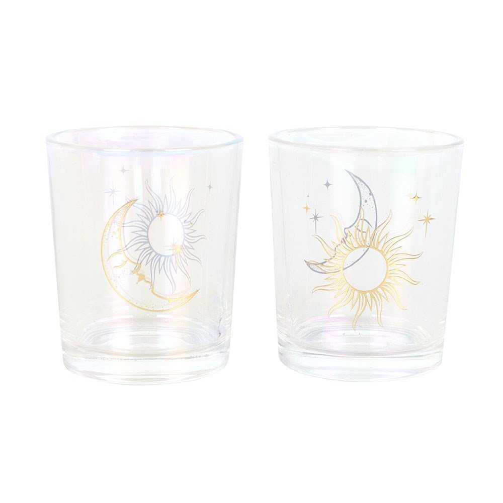 Iridescent Sun &Amp; Moon Votive Candle Holders 2 iridescent sun & moon votive candle holders - image 2