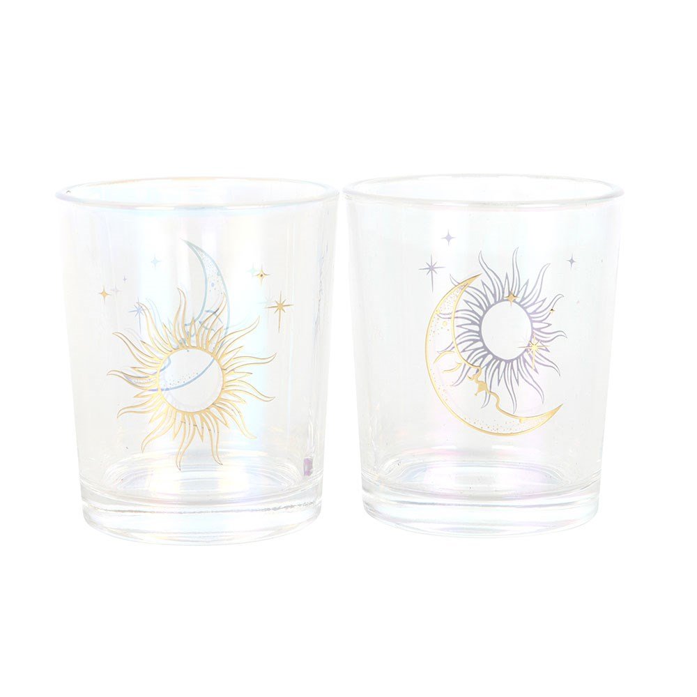 Iridescent Sun &Amp; Moon Votive Candle Holders 3 iridescent sun & moon votive candle holders - image 3
