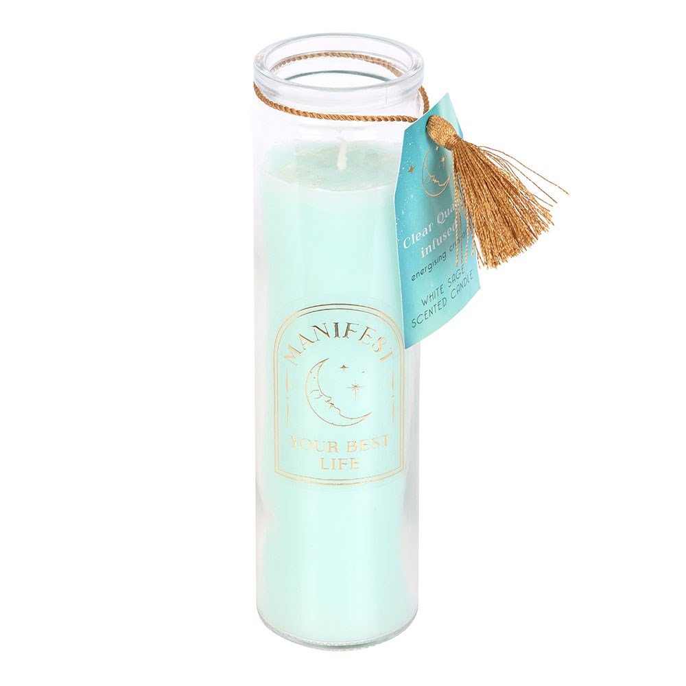 Manifestation Tube Candle - White Sage 1 manifestation tube candle - white sage