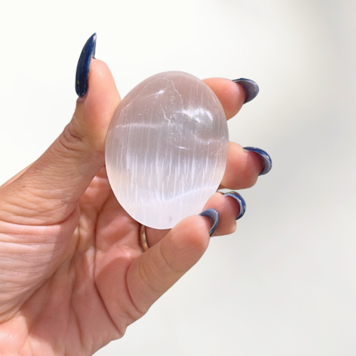 Selenite Palm Stone