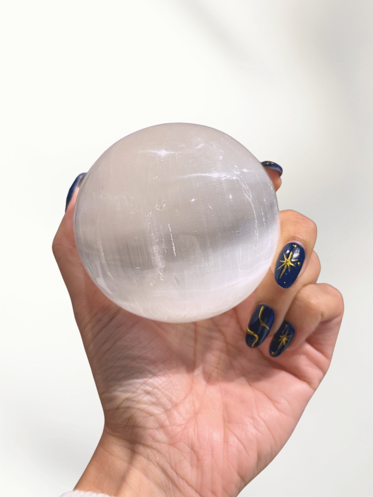 selenite sphere large 1 2