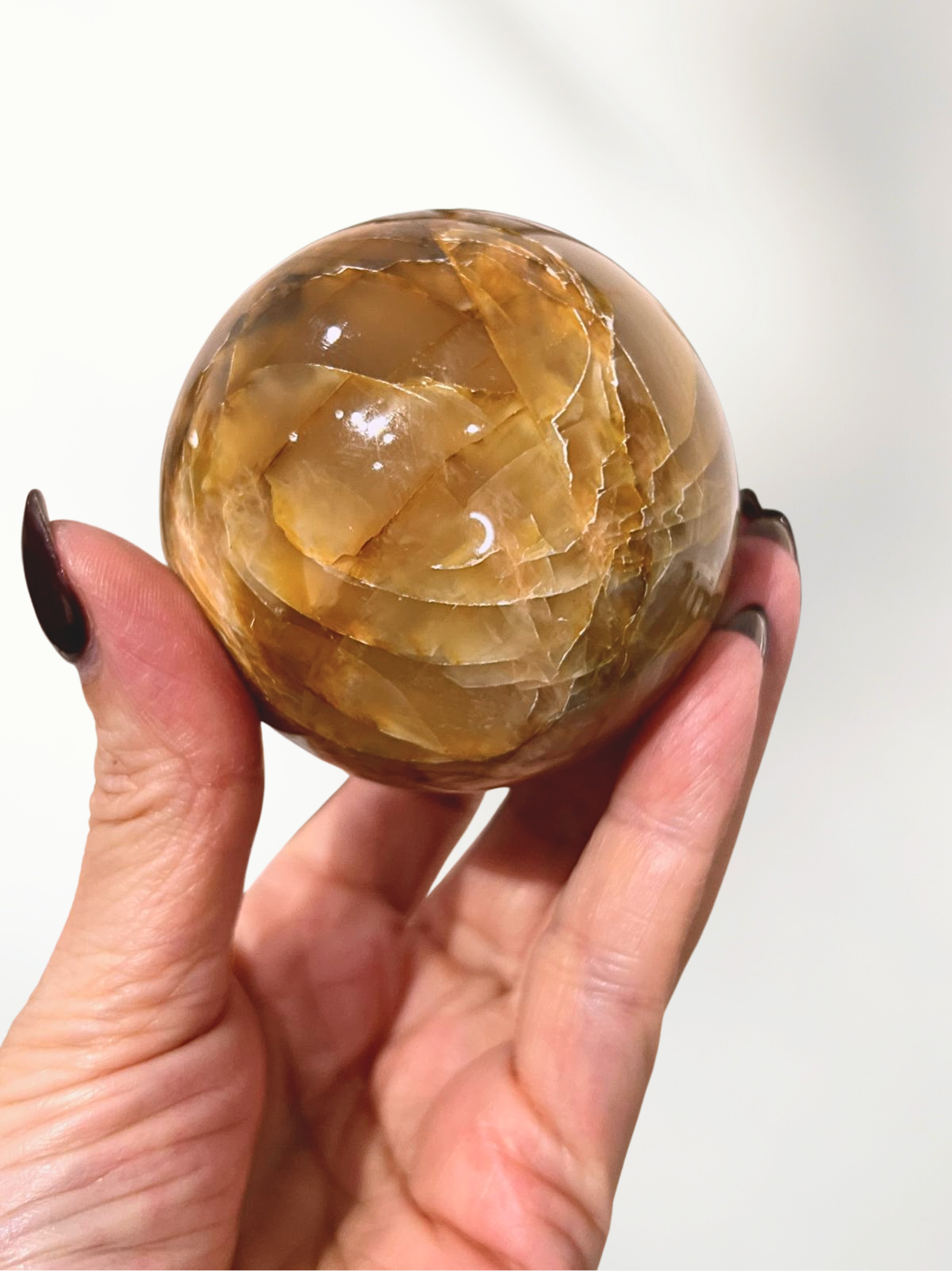 Peach Moonstone Sphere 2 peach moonstone sphere - image 2