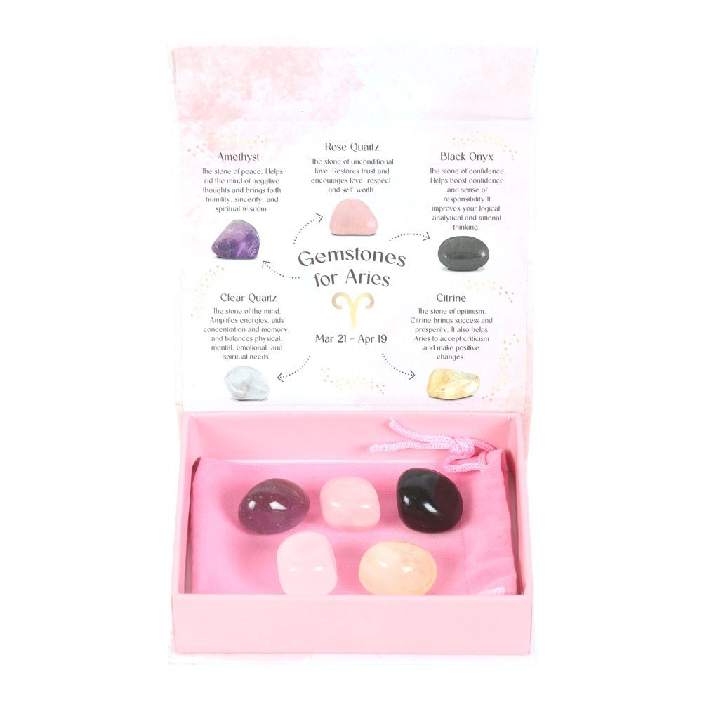 Aries Crystal Zodiac Tumblestone Set 2 aries crystal zodiac tumblestone set - image 2