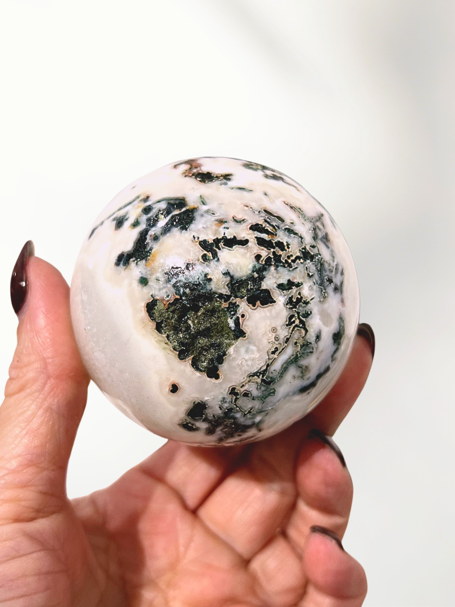 Moss Agate Sphere 1 moss agate sphere