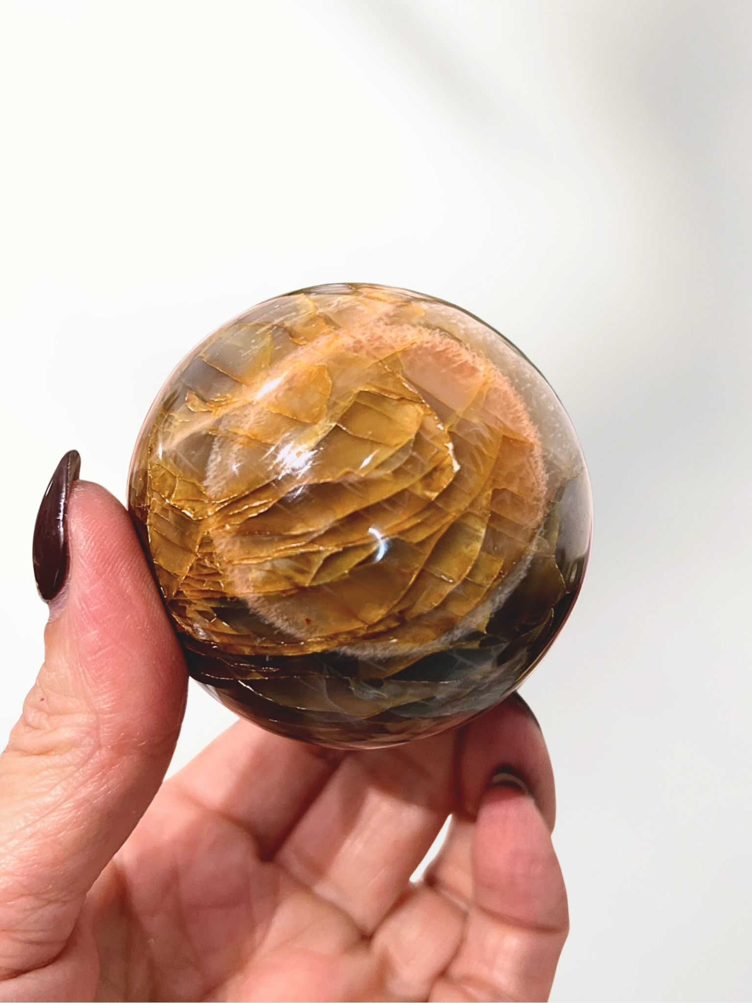 Peach Moonstone Sphere 1 peach moonstone sphere