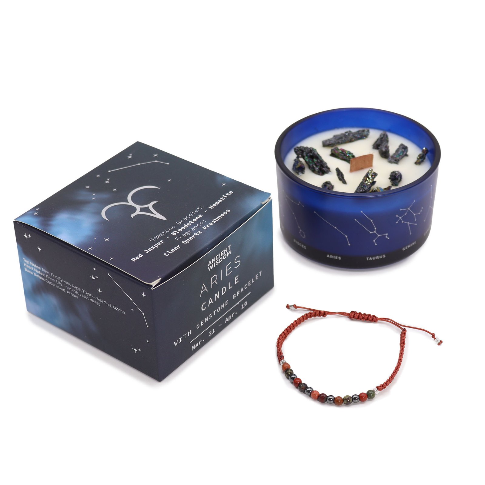 Aries Zodiac Crystal Candle With Bracelet 1 aries zodiac crystal candle with bracelet