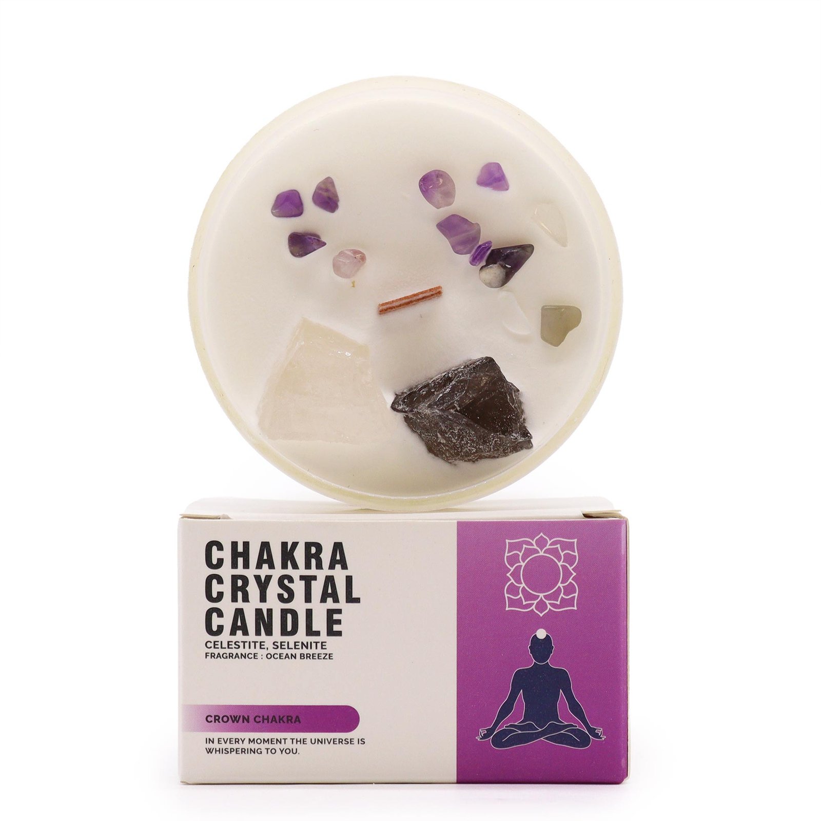 Crown Chakra Crystal Candle 1 crown chakra crystal candle