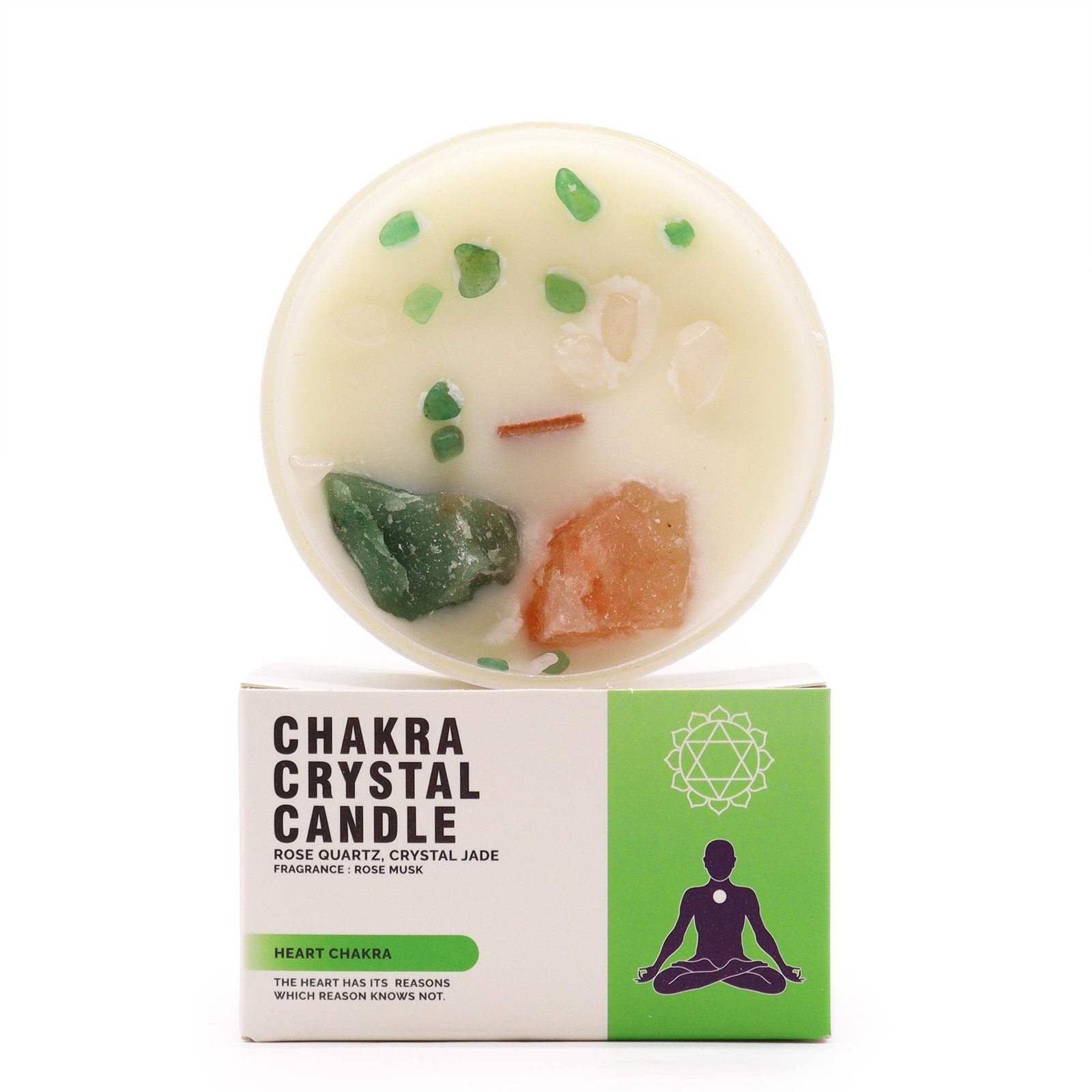 Heart Chakra Crystal Candle 1 heart chakra crystal candle