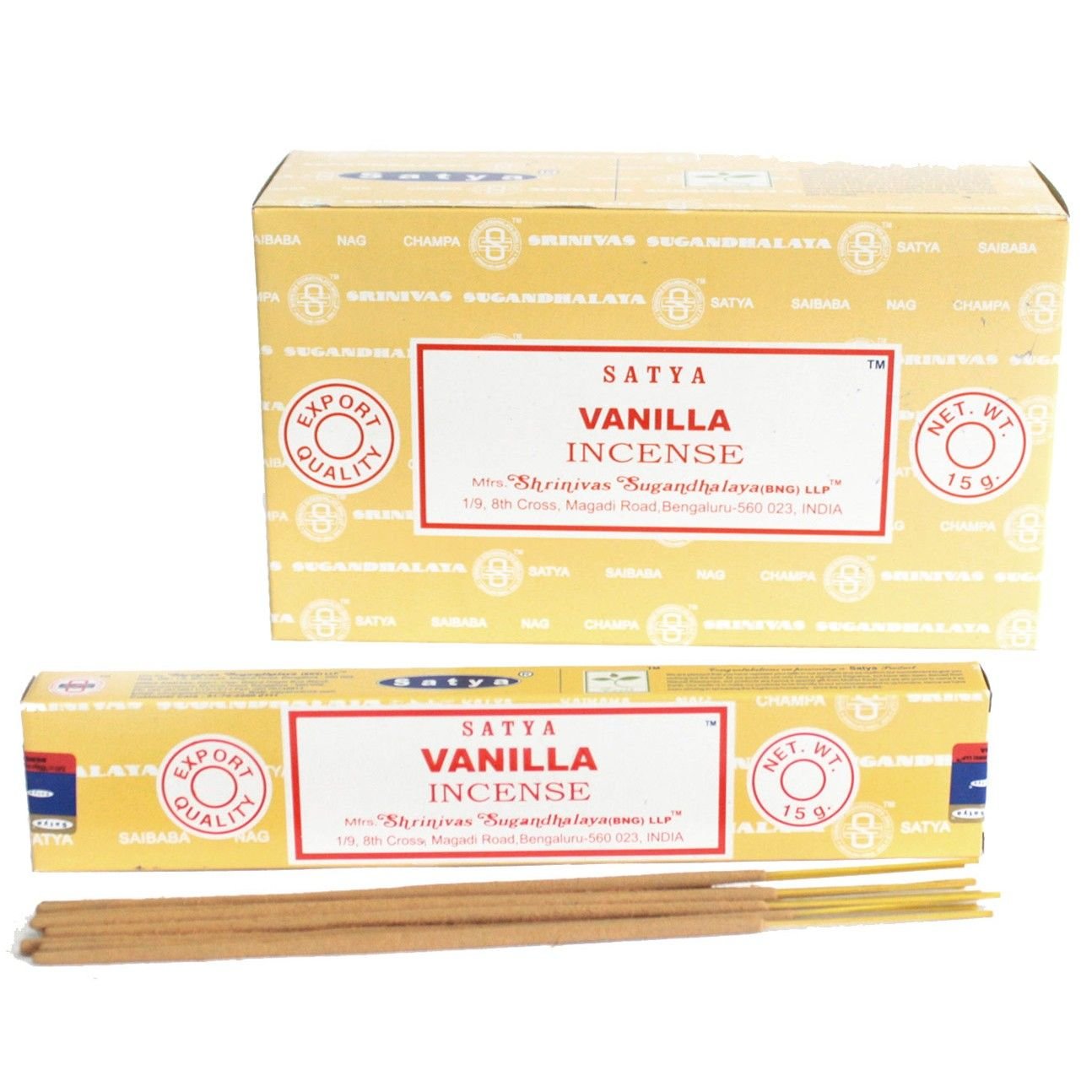Satya Vanilla Incense Sticks 15G 1 satya vanilla incense sticks 15g