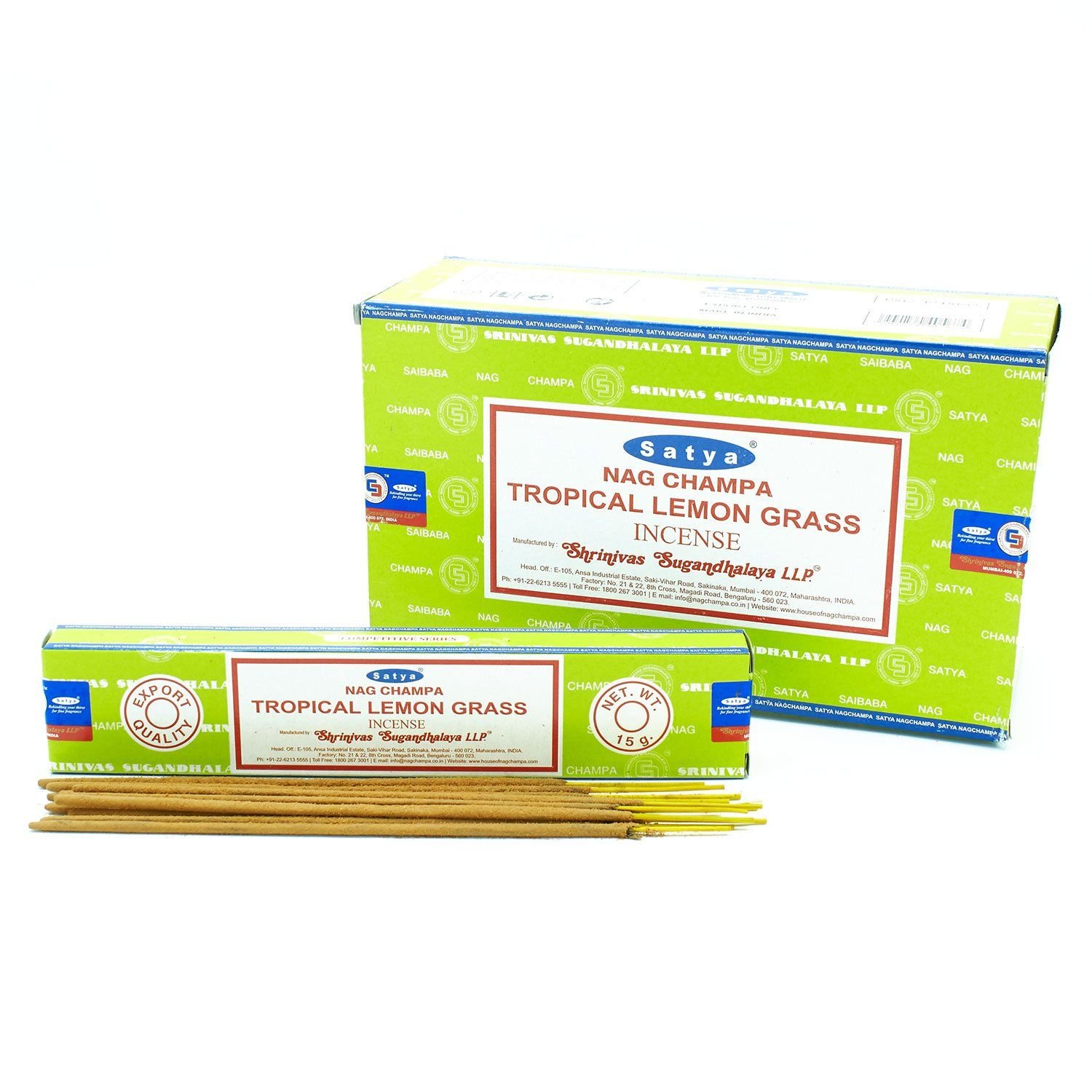 Satya Tropical Lemongrass Incense Sticks 15G 2 satya tropical lemongrass incense sticks 15g - image 2