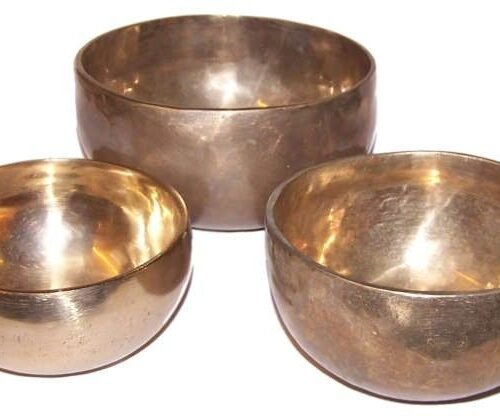 Set of 3 Handmade Brass Singing Bowls