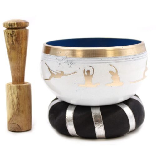 Home 2026 12 Yoga Moves Singing Bowl Set – White/Blue (10.7cm)
