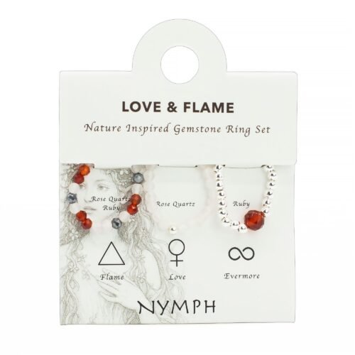 Nymph Spirit Gemstone Ring Set - Love and Flame