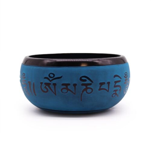 Home 2026 14 Earth Powder Singing Bowl - Blue Mantra Five Buddha - 16cm
