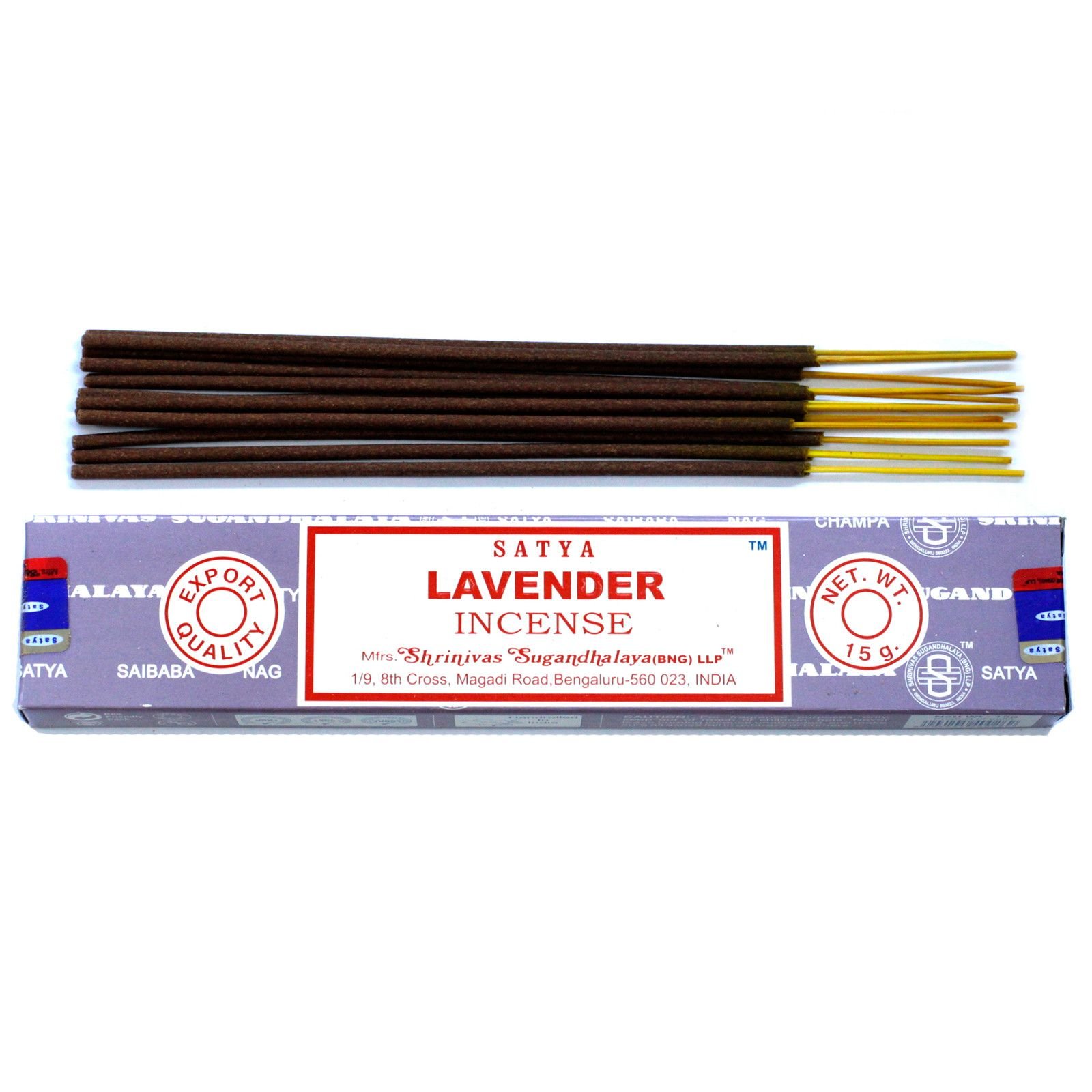 Satya Lavender Incense Sticks 15G 1 satya lavender incense sticks 15g