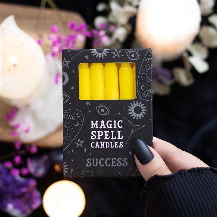 Set Of 12 Yellow 'Success' Spell Candles 1 set of 12 yellow 'success' spell candles