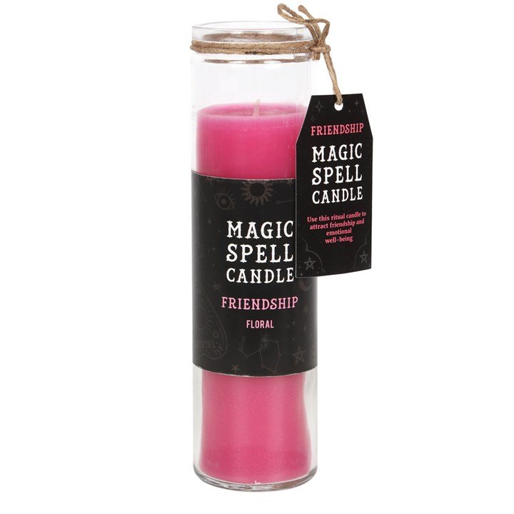 Floral 'Friendship' Spell Tube Candle 1 floral 'friendship' spell tube candle