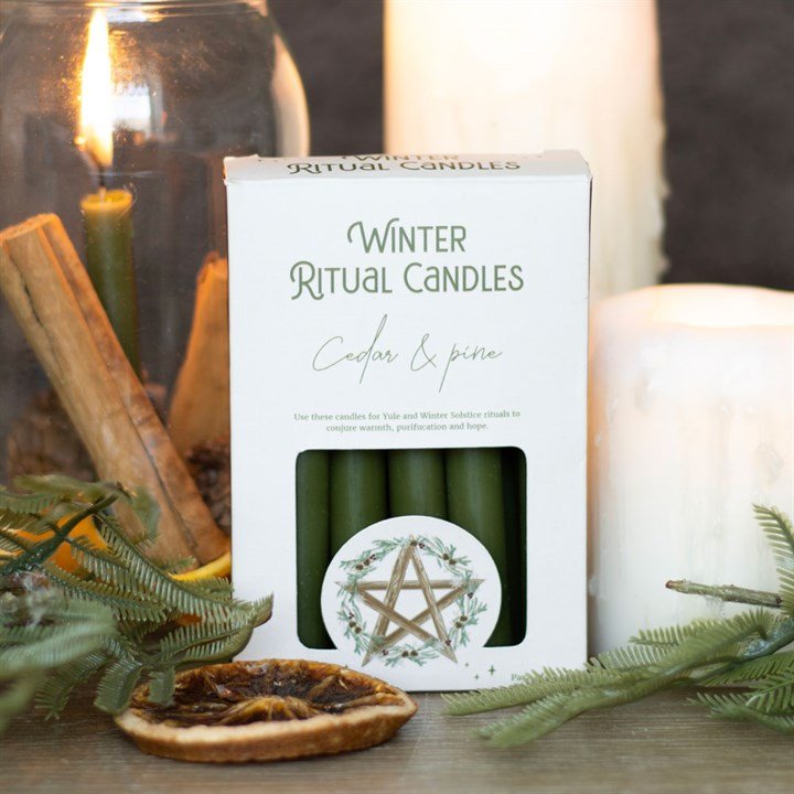 Cedar &Amp; Pine Winter Ritual Spell Candles 1 cedar & pine winter ritual spell candles