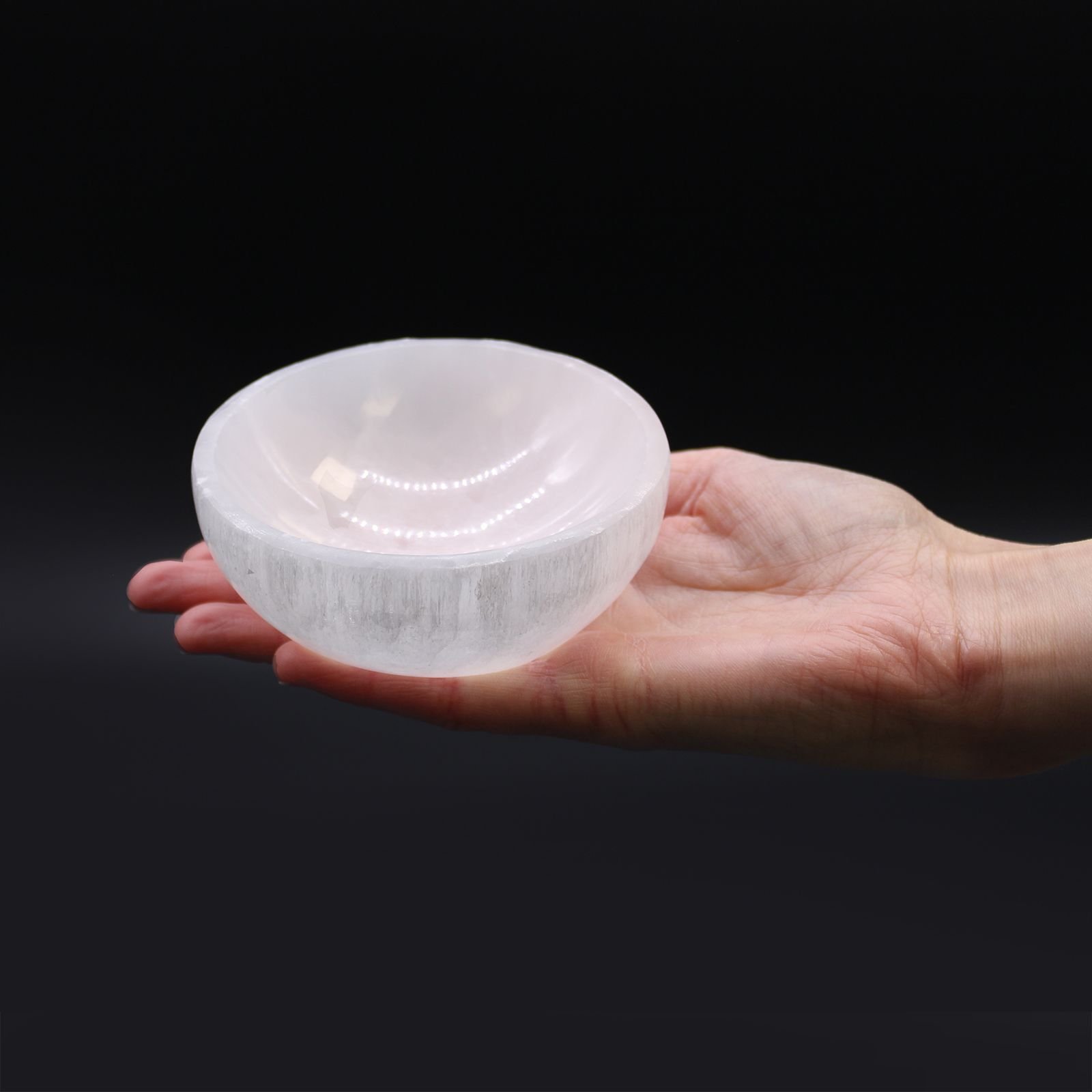 Selenite Round Bowl - 10Cm 2 selenite round bowl - 10cm - image 2