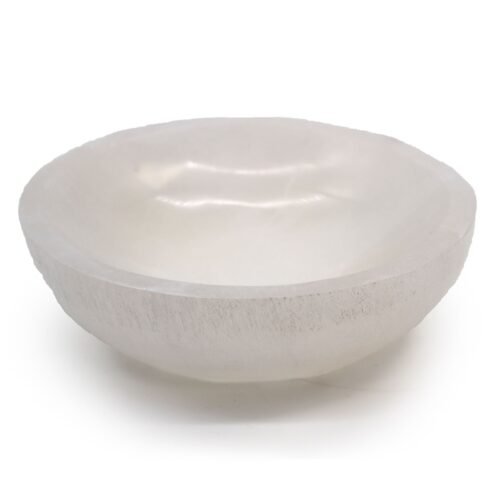 Home 2026 29 Large selenite bowl 15cm round carved by hand natural gypsum statement altar Mystic Grove UK