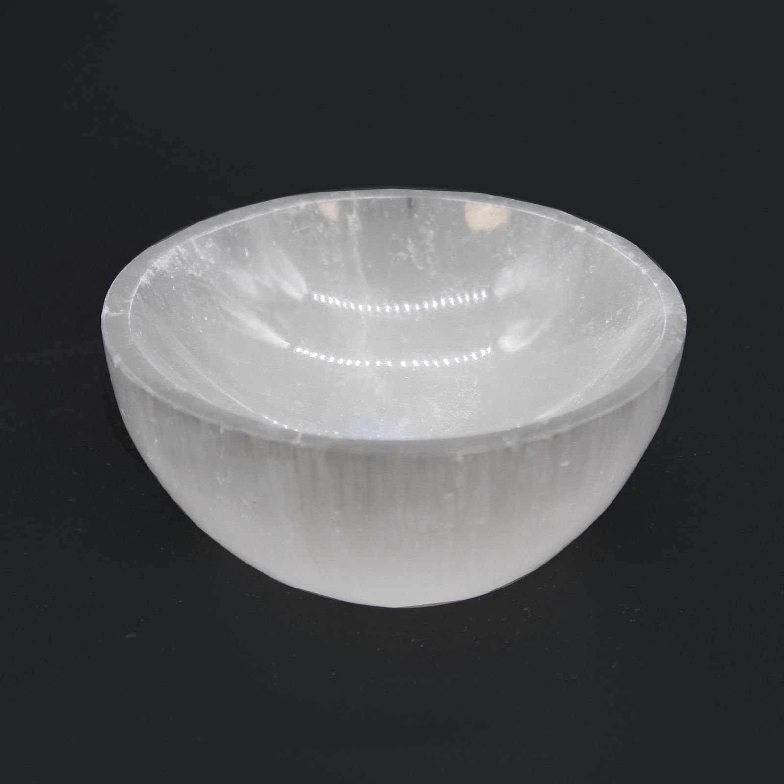 Selenite Round Bowl - 8Cm 3 selenite round bowl - 8cm - image 3