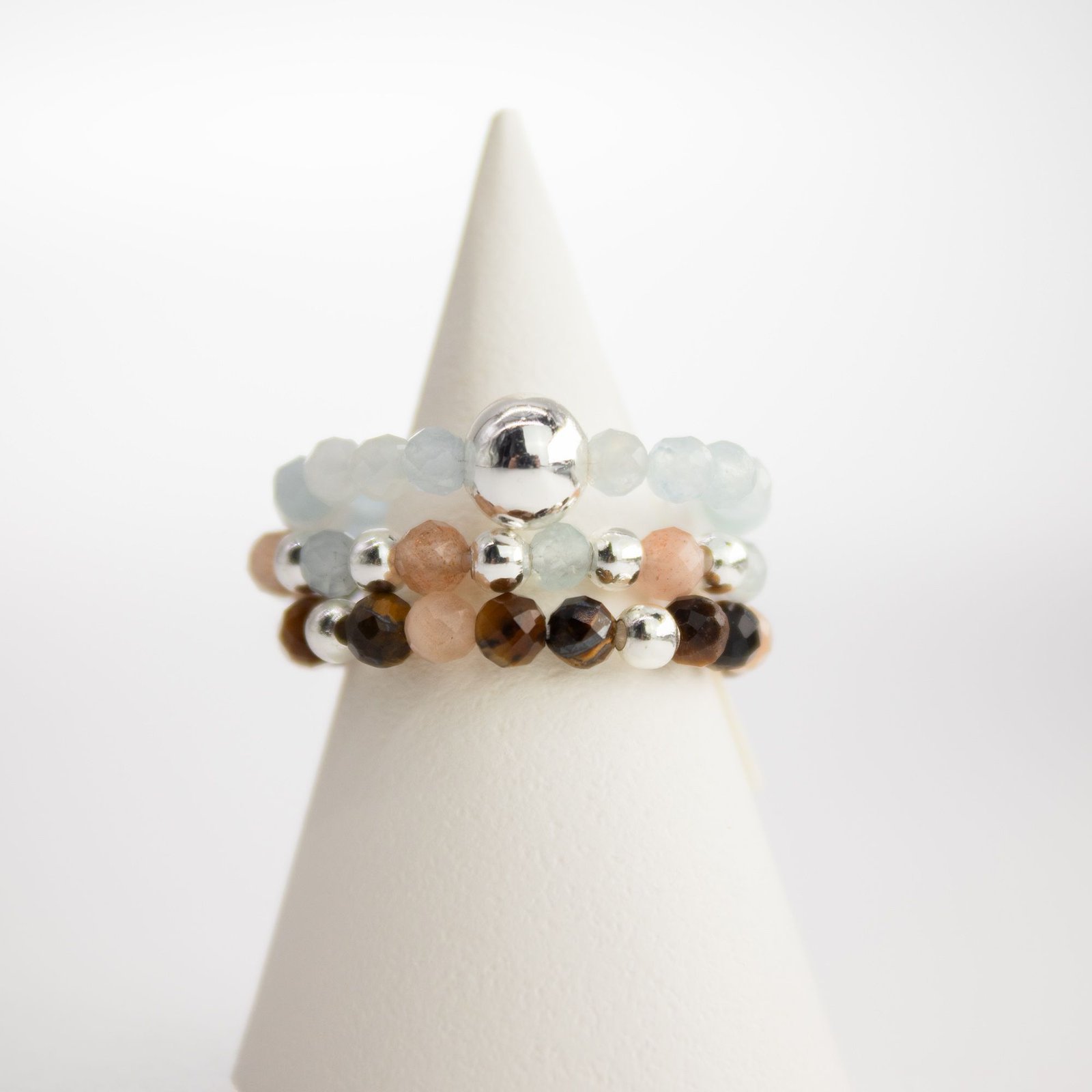 Nymph Spirit Gemstone Ring Set - Sea Sunset 2 nymph spirit gemstone ring set - sea sunset - image 2