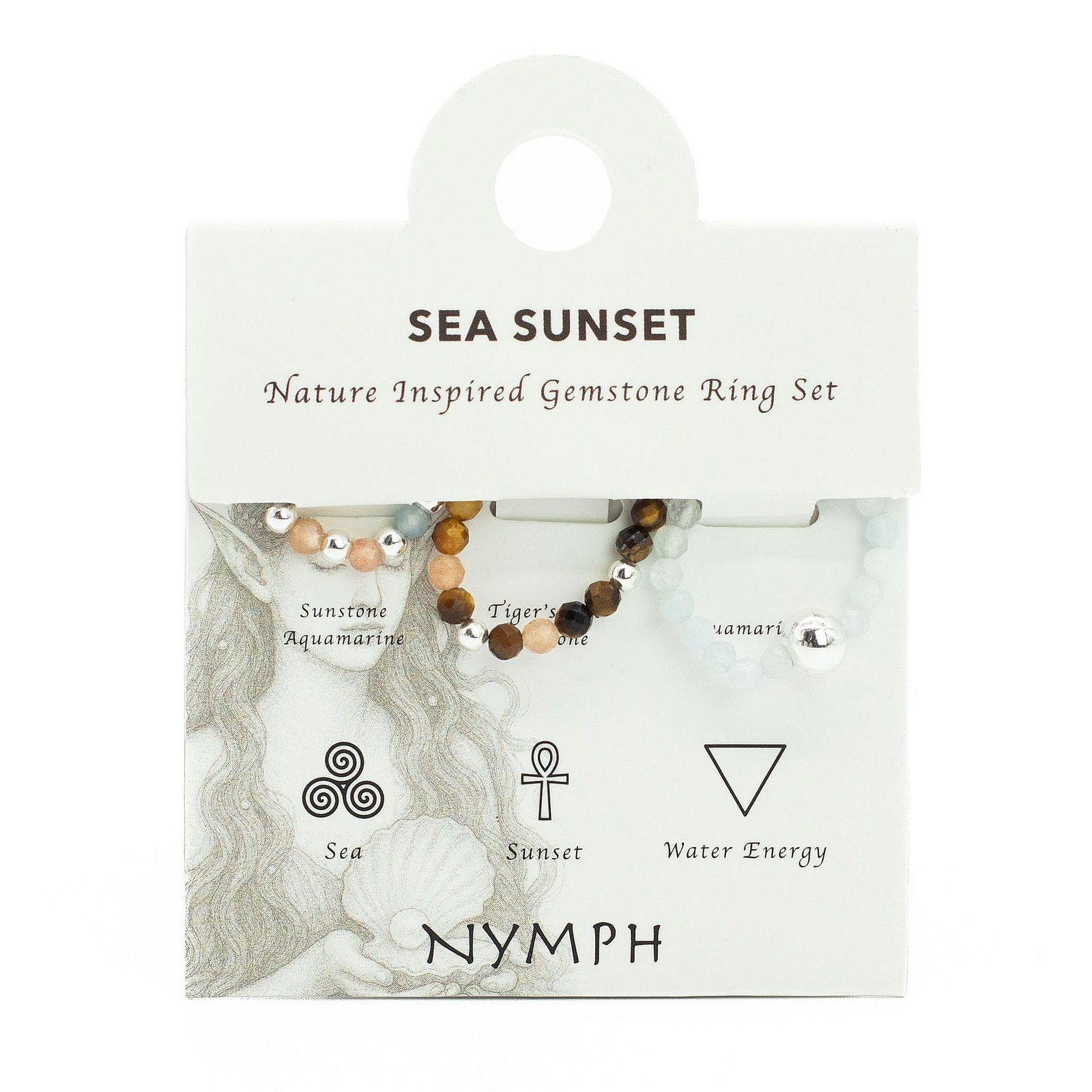 Nymph Spirit Gemstone Ring Set - Sea Sunset 1 nymph spirit gemstone ring set - sea sunset