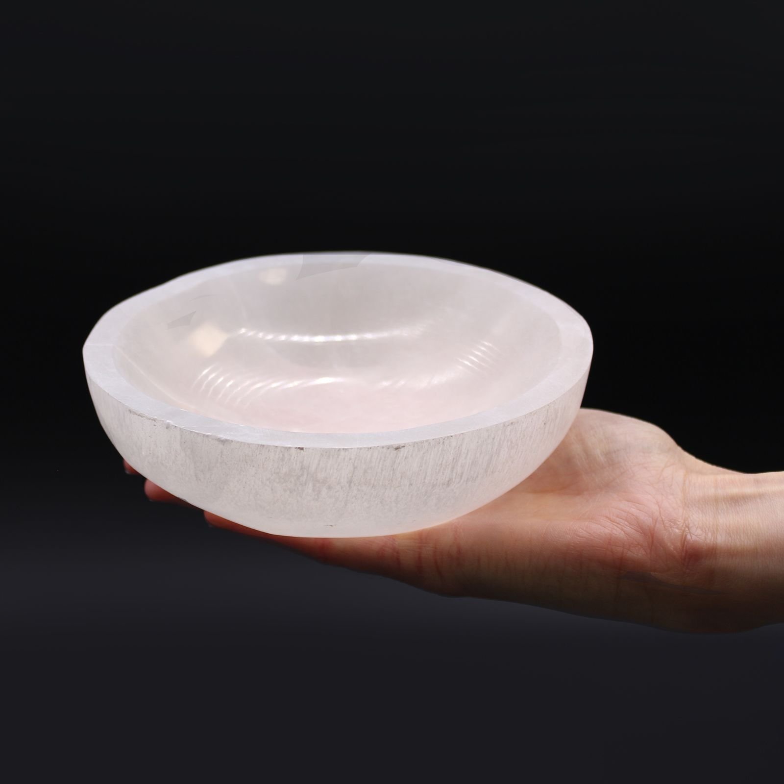 Large Selenite Round Bowl - 15Cm 4 large selenite round bowl - 15cm - image 4