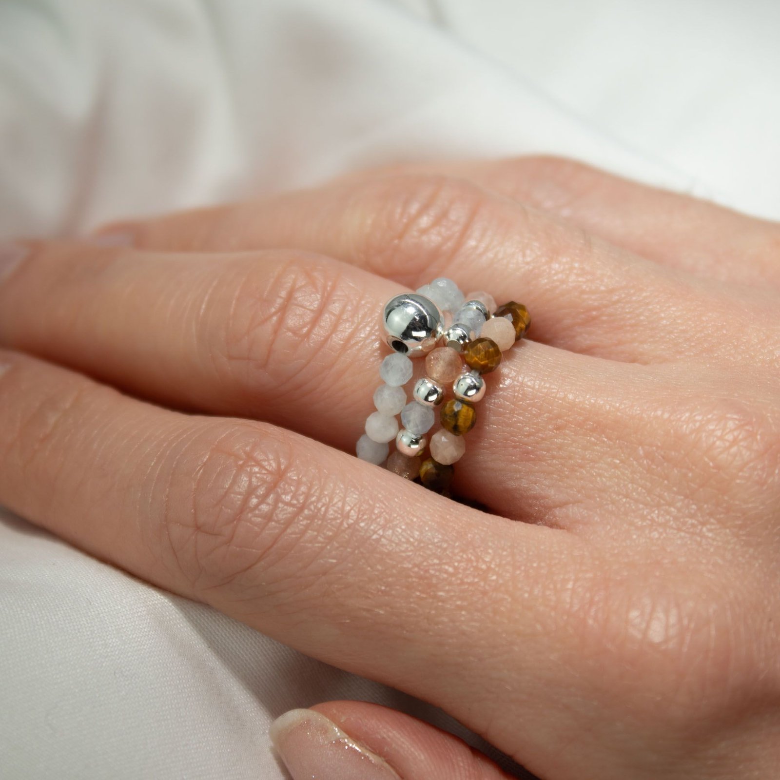 Nymph Spirit Gemstone Ring Set - Sea Sunset 3 nymph spirit gemstone ring set - sea sunset - image 3