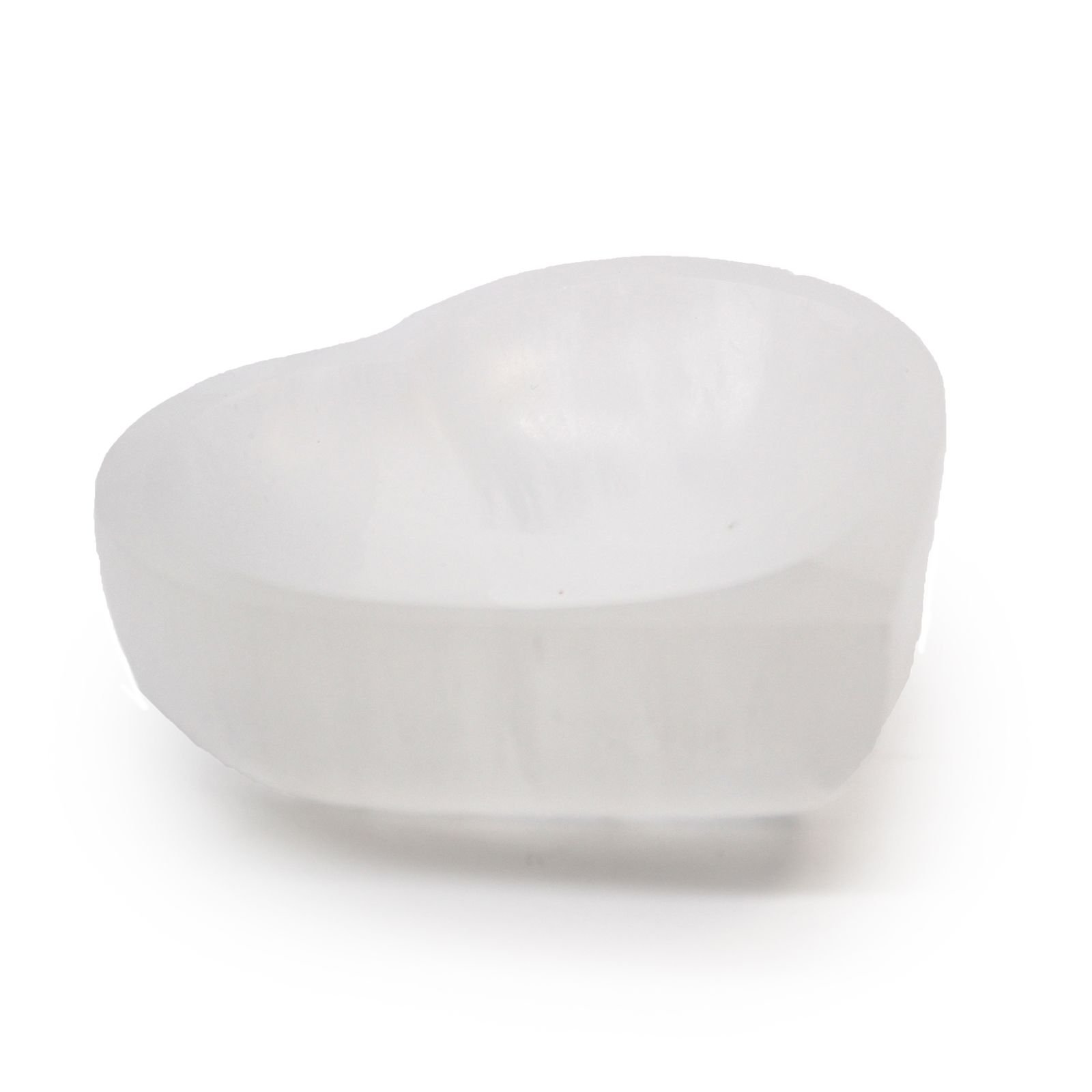 Selenite Heart Bowl - 10Cm 1 selenite heart bowl 10cm carved by hand natural gypsum translucent altar piece mystic grove uk