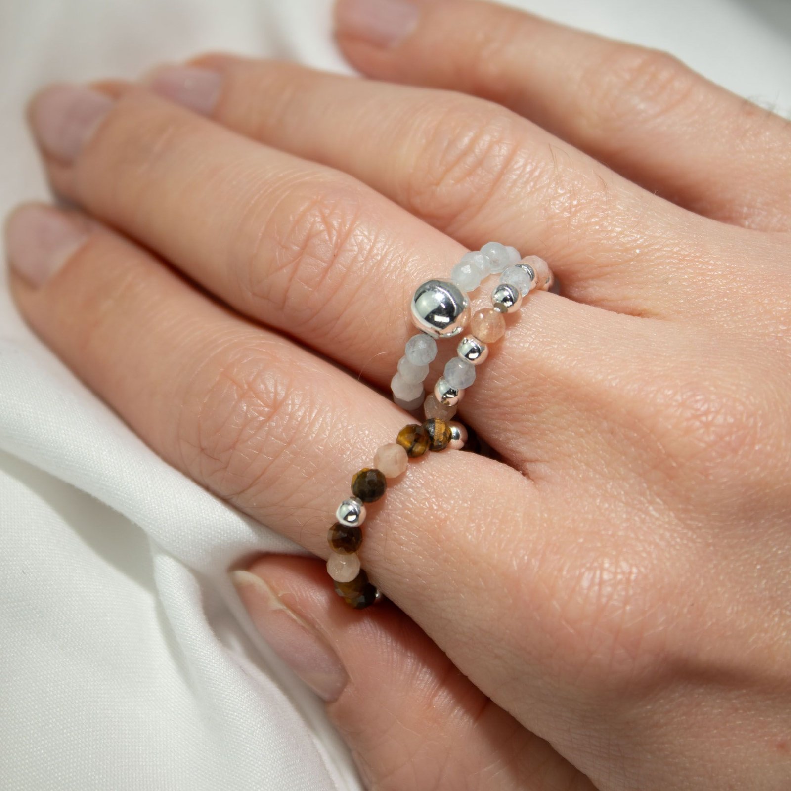 Nymph Spirit Gemstone Ring Set - Sea Sunset 4 nymph spirit gemstone ring set - sea sunset - image 4