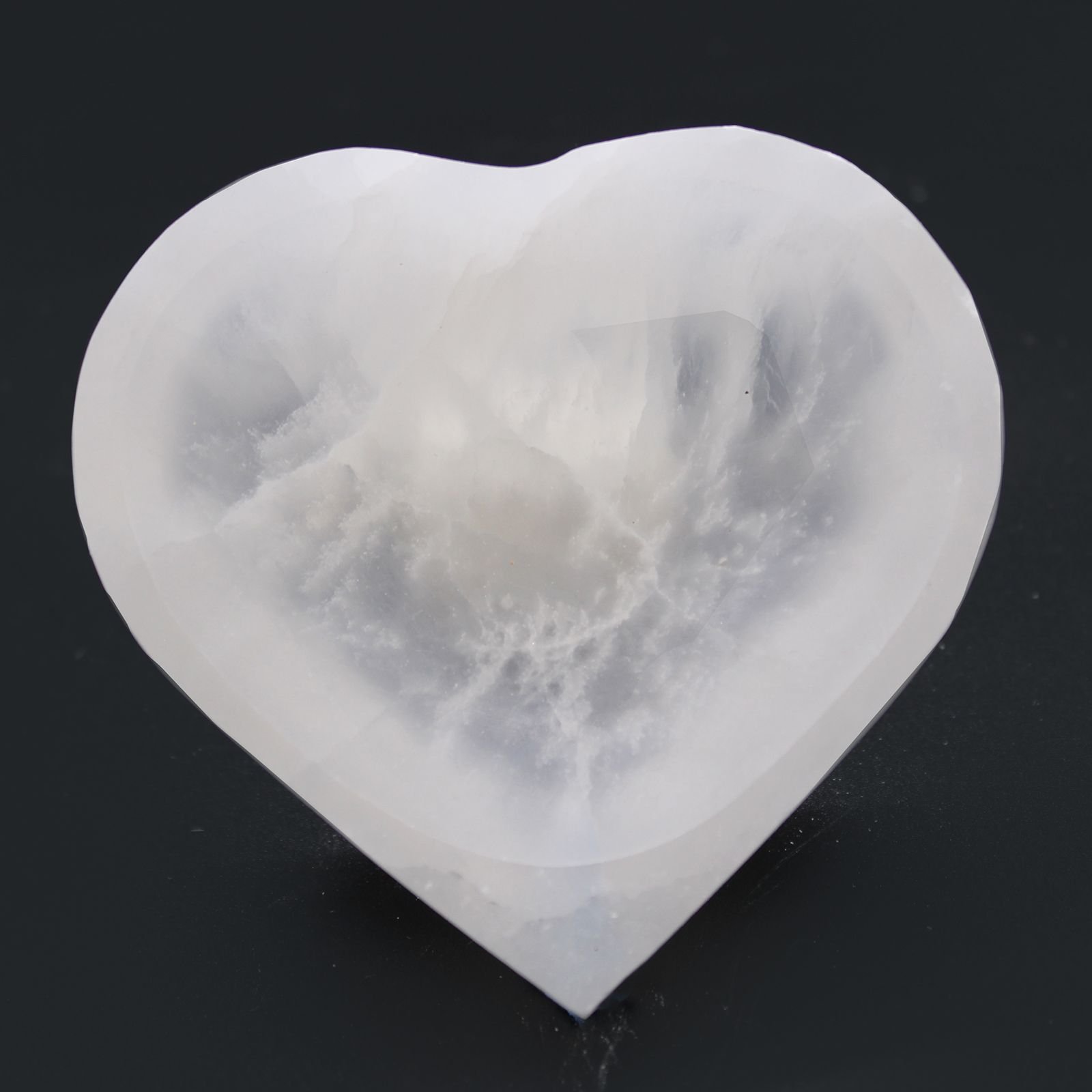 Selenite Heart Bowl - 10Cm 5 selenite heart bowl - 10cm - image 5
