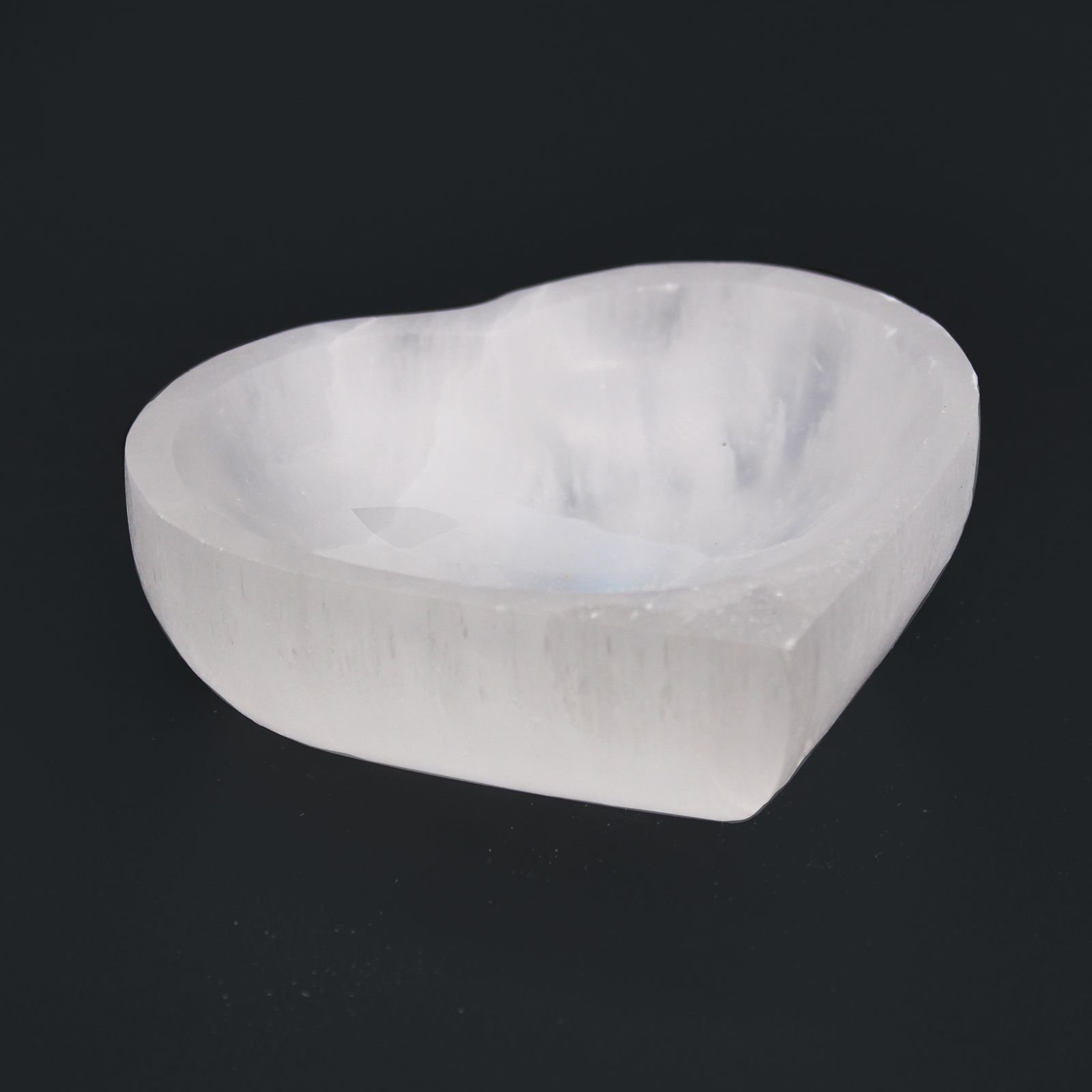 Selenite Heart Bowl - 10Cm 2 selenite heart bowl - 10cm - image 2