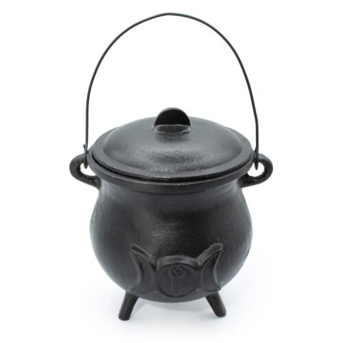 Extra Huge Cast Iron Cauldron with Triple Moon 23x18cm (at least 4kg)