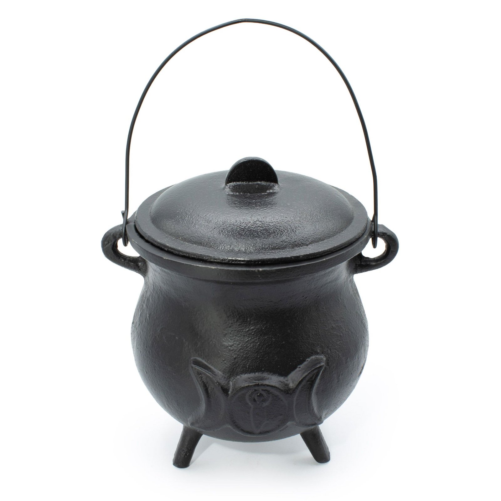 Extra Huge Cast Iron Cauldron With Triple Moon 23X18Cm (At Least 4Kg) 1 extra huge cast iron cauldron with triple moon 23x18cm (at least 4kg)