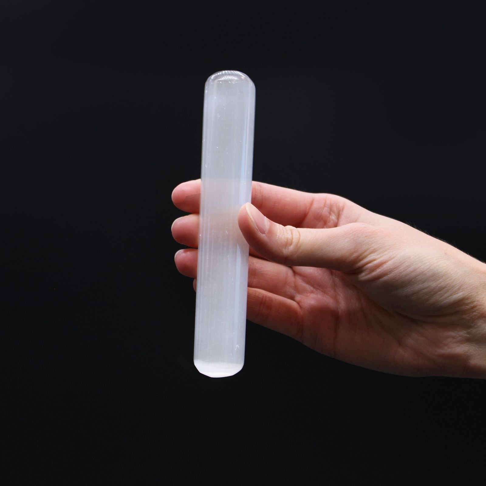 Selenite Wand - 16 Cm (Round Both Ends) 2 selenite wand - 16 cm (round both ends) - image 2