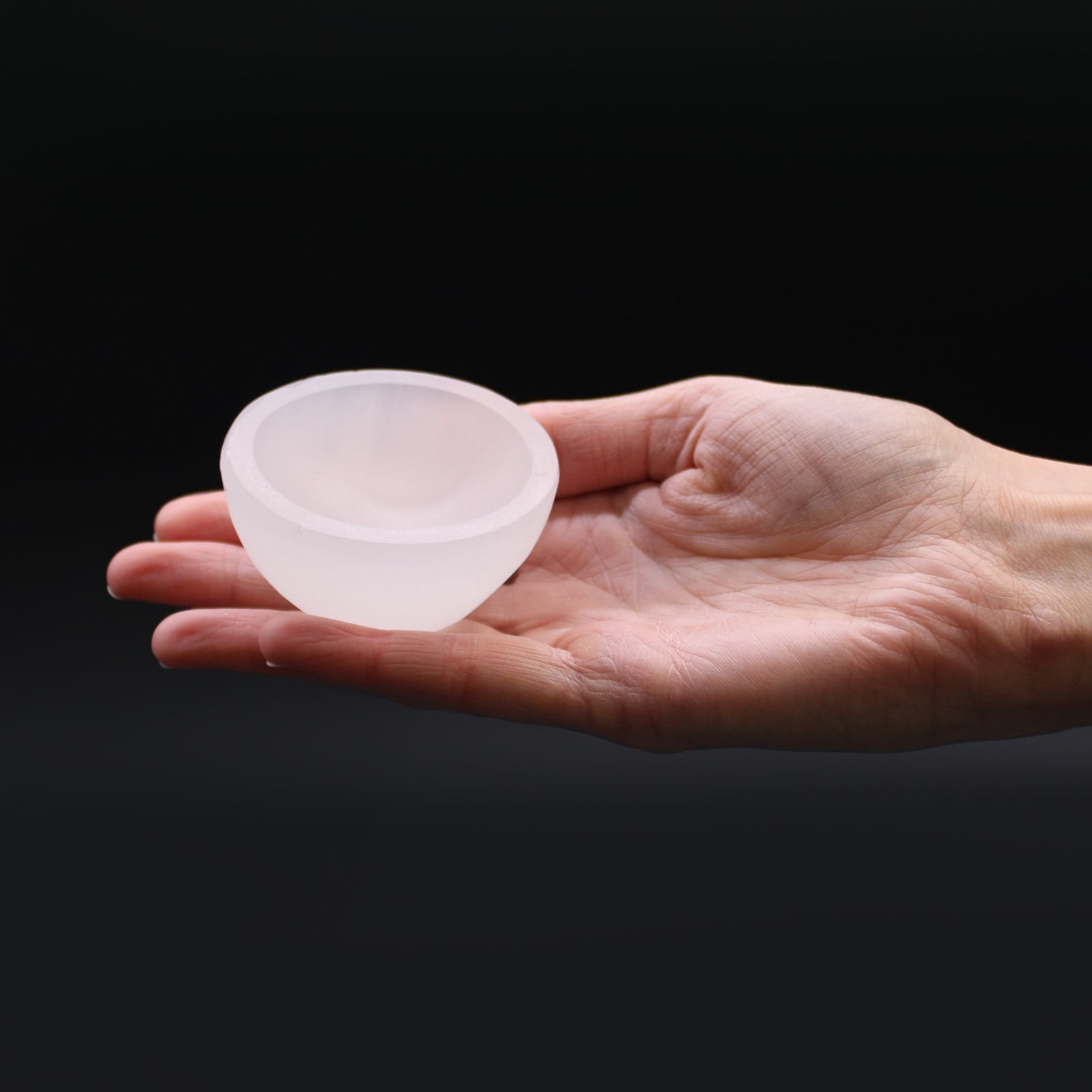 Small Selenite Round Bowl - 6Cm 4 small selenite round bowl - 6cm - image 4
