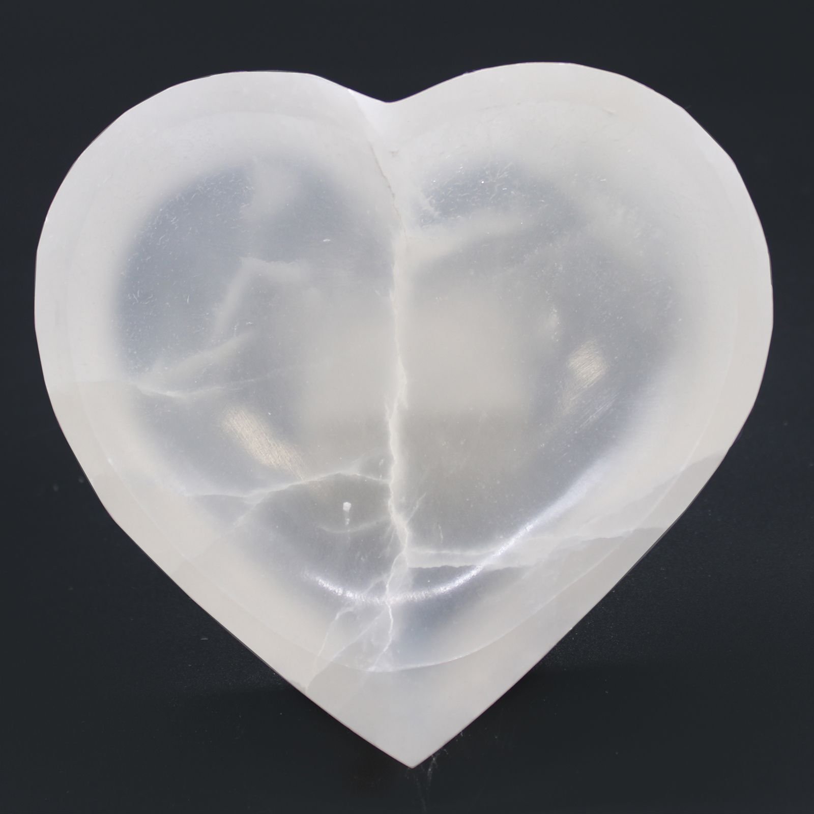 Selenite Heart Bowl - 15Cm 2 selenite heart bowl - 15cm - image 2