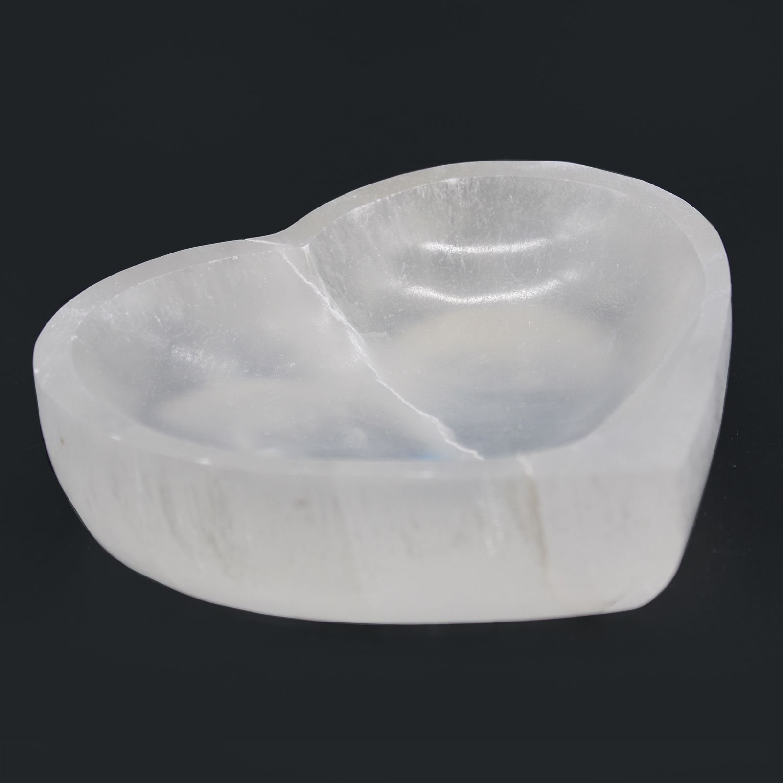 Selenite Heart Bowl - 15Cm 3 selenite heart bowl - 15cm - image 3